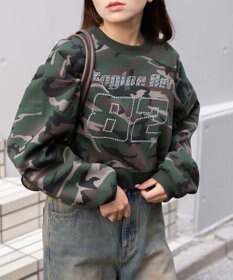 WEGO ラインストーンプルオーバースウェット