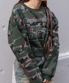 WEGO ラインストーンプルオーバースウェット