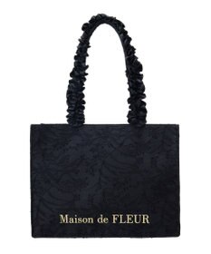 Maison de FLEUR レースフリルハンドルスクエアトートＭバッグ