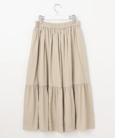 J.PRESS LADIES 【洗える】シャンブレーツイル ティアード スカート