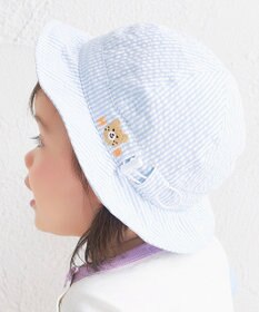 MIKI HOUSE HOT BISCUITS 【44-54cm】サッカー素材 ストライプ柄クロッシェ(帽子)