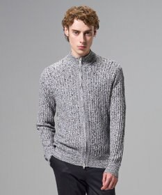 JOSEPH HOMME 【新柄】シルクバルキー　ハイネックジップアップニット