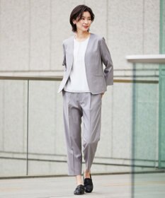 J.PRESS LADIES 【セットアップ対応・洗える・UVケア・速乾】 OXIJEWELストレッチ ノーカラー ジャケット