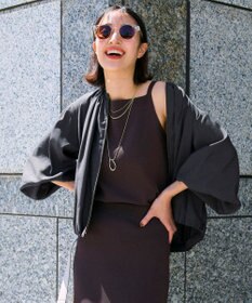 UNFILO スゴ機能美ニット スクエア キャミソール ブラウン