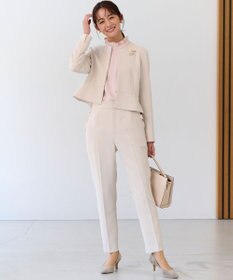 組曲 L 【WEB限定・KUMIKYOKU NAVY】コンフォータブルドレープ ノーカラージャケット