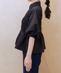 Tiaclasse シャーリングパフスリーブブラウス