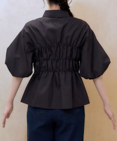 Tiaclasse シャーリングパフスリーブブラウス