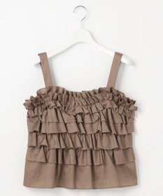 23区 【GOLD LABEL】コットンサテン フリルキャミソール