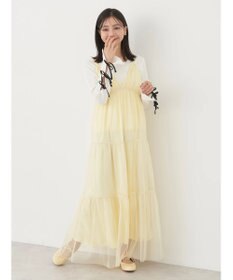 earth music&ecology ＳＥＴ２点ティアードペチドレス＋チュールワンピース