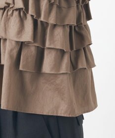 23区 【GOLD LABEL】コットンサテン フリルキャミソール