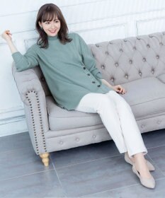 Tiaclasse L 【洗える】1枚でもレイヤード効果のあるサイドボタンチュニック