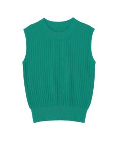 YECCA VECCA 【マシンウォッシャブル】ノースリーブリブニット