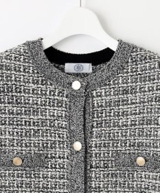 J.PRESS LADIES 【洗える】TWEED KNIT ミドル カーディガン