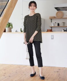 Tiaclasse L 花柄カットレースフレアトップス