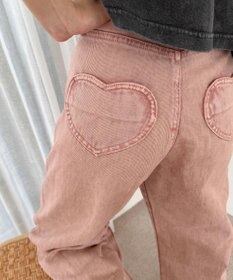 WEGO ハートポケットストレートデニムパンツ