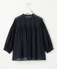 自由区 バンドカラーコットン ブラウス