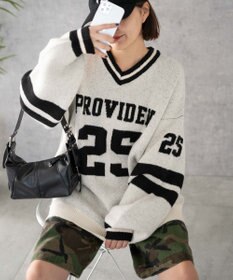 WEGO ナンバリングラインフラッフィーニット