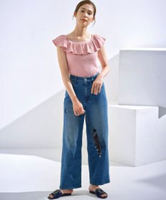 組曲 L 【組曲×setsuko sagittaire】カップ付きフリルTシャツ