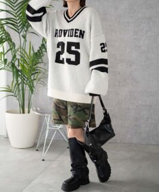 WEGO ナンバリングラインフラッフィーニット