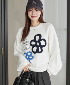 WEGO フラッフィーグラフィックBIGニットプルオーバー