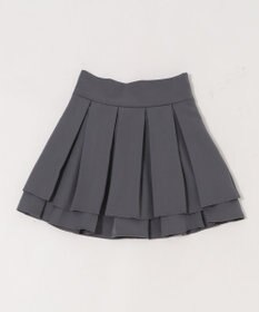 WEGO ハイウエスト2段プリーツスカパン