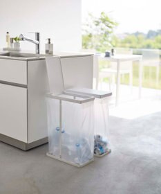 tower スリム蓋付き分別ゴミ袋ホルダー タワー 45L 2個組 ホワイト