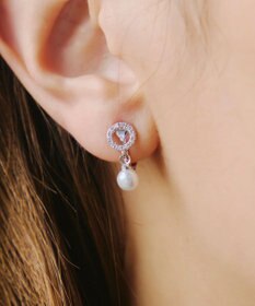 Tiaclasse 【金属アレルギー対応】　サークル＋パールイヤリング