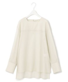 ICB 【洗える】テンセルコットンローン スクエアネックブラウス