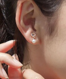 Tiaclasse 【金属アレルギー対応】　サークル＋パールイヤリング