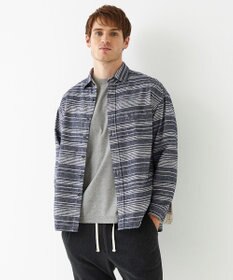 JOSEPH ABBOUD MOUNTAIN 【SPACE／UNISEX】OGスラブシャンブレーマルチボーダー シャツ