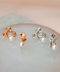 Tiaclasse 【金属アレルギー対応】　サークル＋パールイヤリング