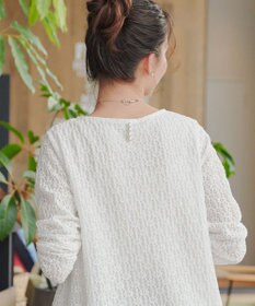 Tiaclasse L 花柄カットレースフレアトップス