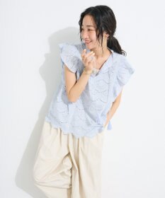 CRAFT STANDARD BOUTIQUE インド綿フリル使いシフリーブラウス