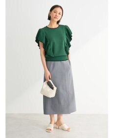 Green Parks 配色フリルニットプルオーバー