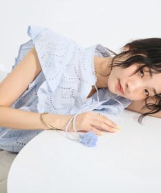 CRAFT STANDARD BOUTIQUE インド綿フリル使いシフリーブラウス