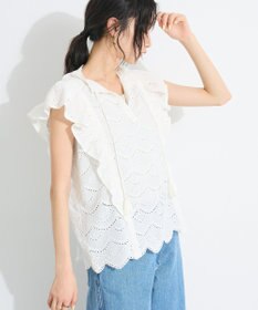 CRAFT STANDARD BOUTIQUE インド綿フリル使いシフリーブラウス