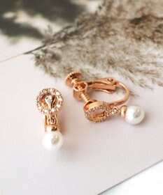 Tiaclasse 【金属アレルギー対応】　サークル＋パールイヤリング