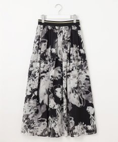 自由区 S 【ウエストゴム・洗える】ピオニーフローラルプリント  スカート