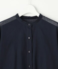 自由区 バンドカラーコットン ブラウス