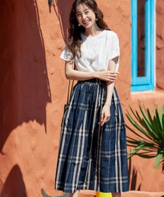 Tiaclasse 【洗える】メモリータフタチェックスカート