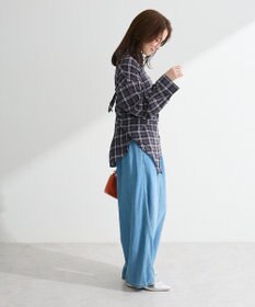 Green Parks スカーフ付チェックシャツ