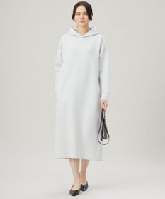 自由区 L 【WEB限定・洗える】マットストレッチダンボールフーディー ワンピース
