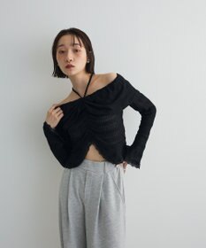 Green Parks シャーリングオフショルプルオーバー