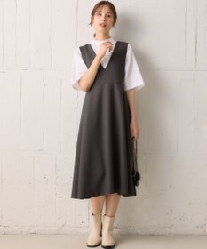 組曲 ウールライクスポンディッシュ ジャンパースカート