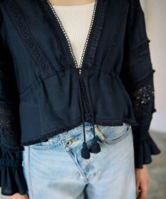 GRACE CONTINENTAL レースパッチブラウス