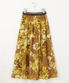 自由区 S 【ウエストゴム・洗える】ピオニーフローラルプリント  スカート