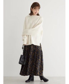 AMERICAN HOLIC Ｍｉｘヤーンモックネックケーブルニットプルオーバー