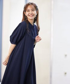 Tiaclasse L 【洗える】ボリュームパフスリーブAラインワンピース