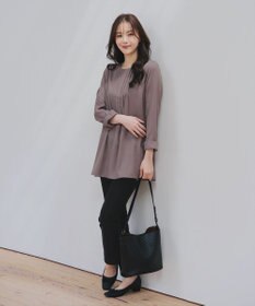 Tiaclasse 【洗える】ピンタックチュニックブラウス