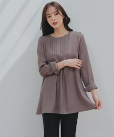 Tiaclasse 【洗える】ピンタックチュニックブラウス